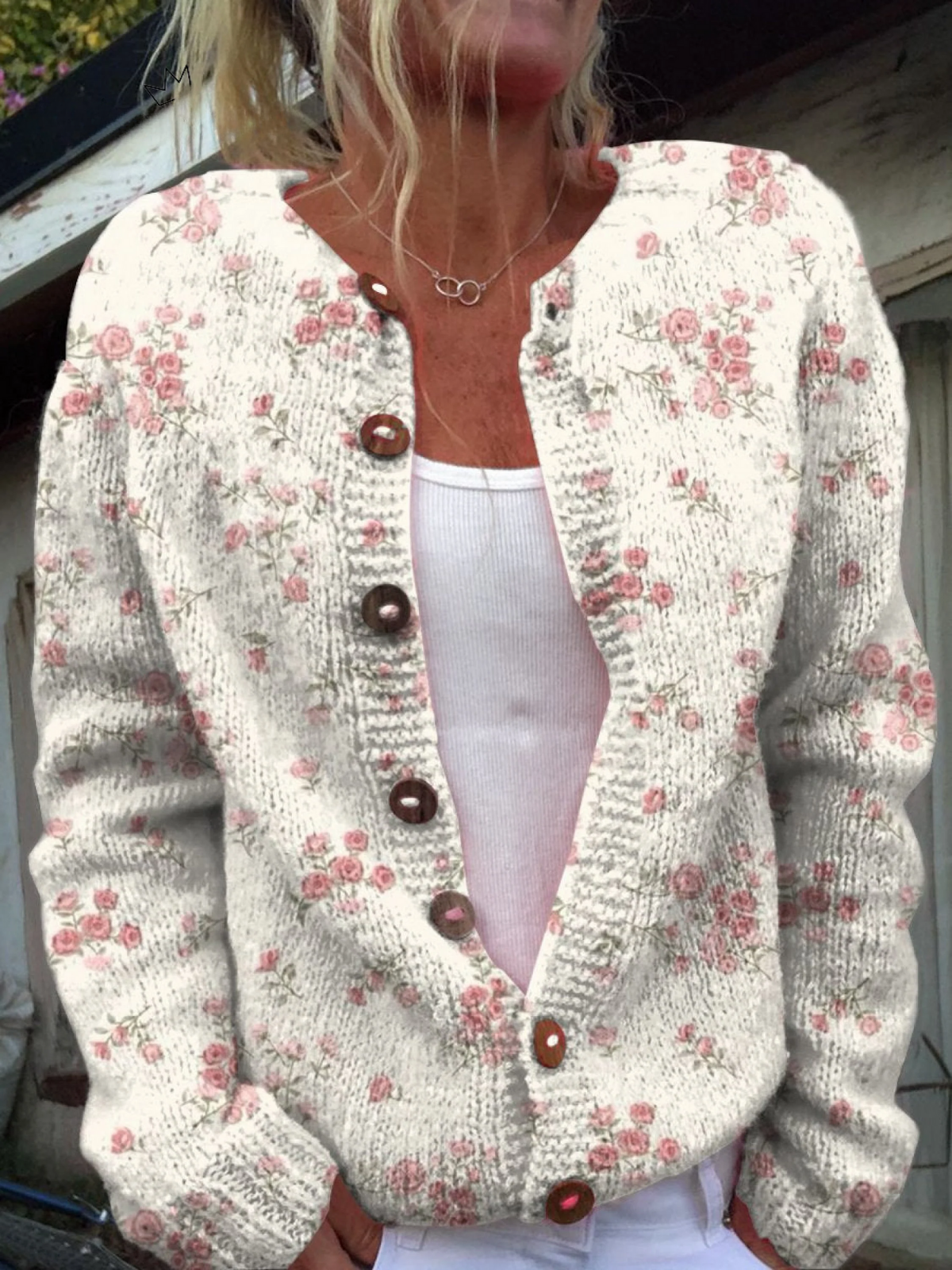Evanthea™ | Suéter cárdigan de punto floral vintage