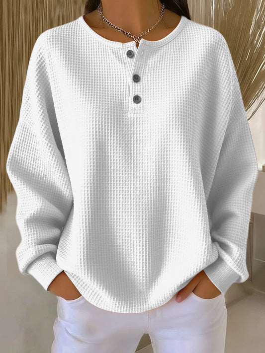 Mirabel™ | Sudadera Henley acogedora de textura gofre