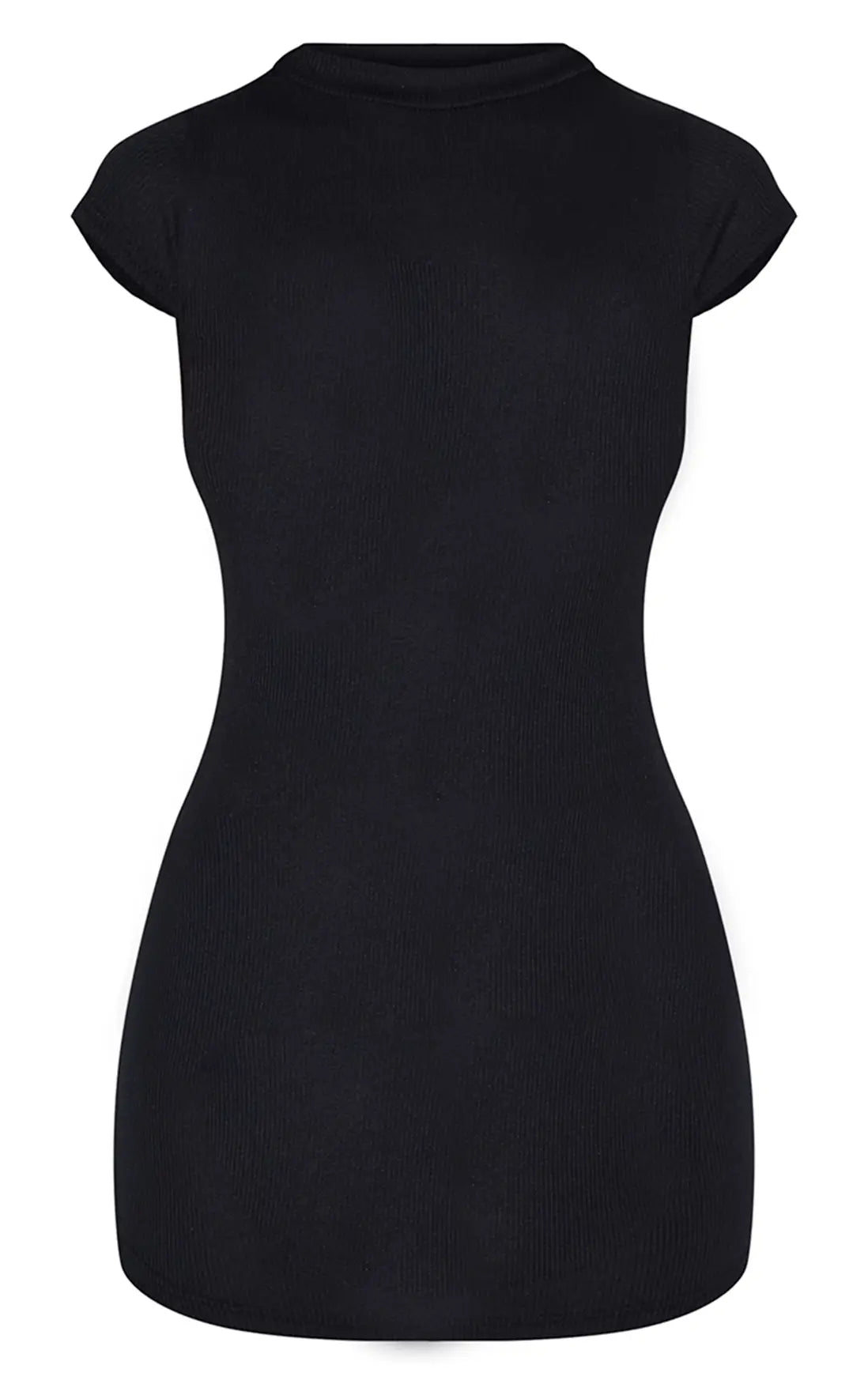 VESTIDO AJUSTADO NEGRO DE CUELLO ALTO