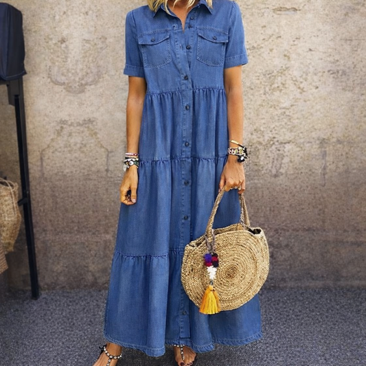 ELIZABETH | VESTIDO MIDI CON BOTONES FRONTALES