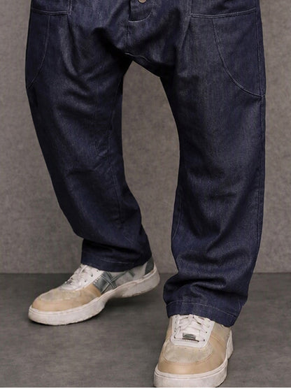Pantalones casuales urbanos de 100 % algodón con tiro caído