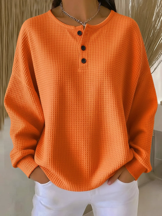 Mirabel™ | Sudadera Henley acogedora de textura gofre