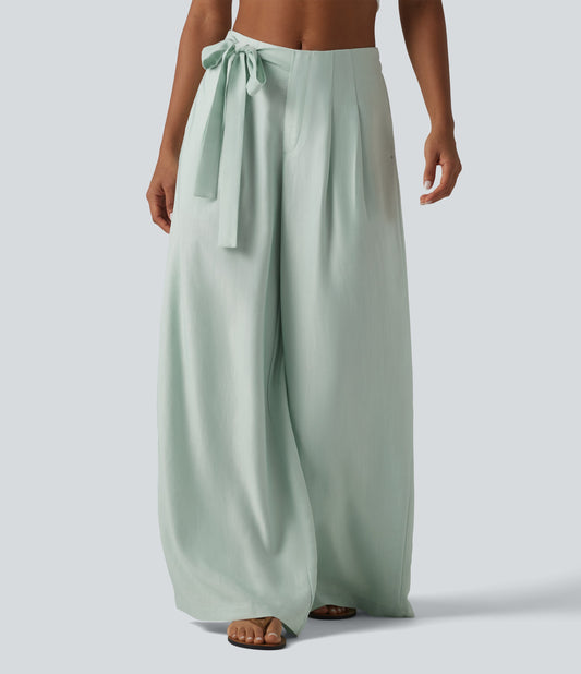 Pantalón Wide Leg "Suede Wrap"