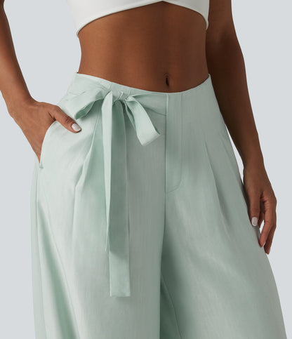 Pantalón Wide Leg "Suede Wrap"