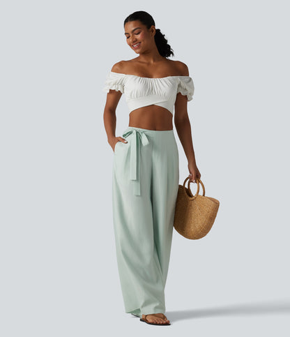 Pantalón Wide Leg "Suede Wrap"