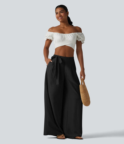 Pantalón Wide Leg "Suede Wrap"