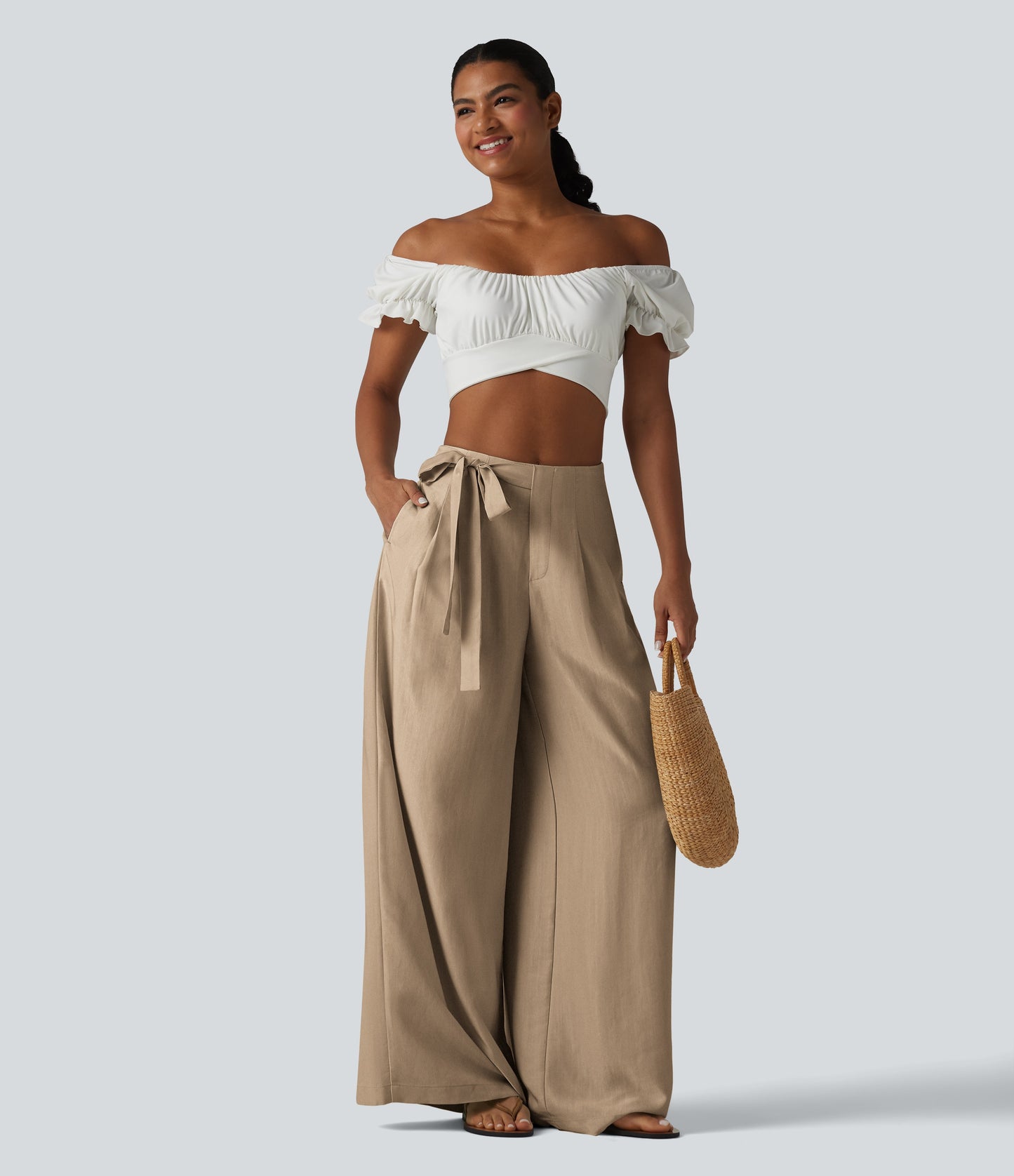 Pantalón Wide Leg "Suede Wrap"