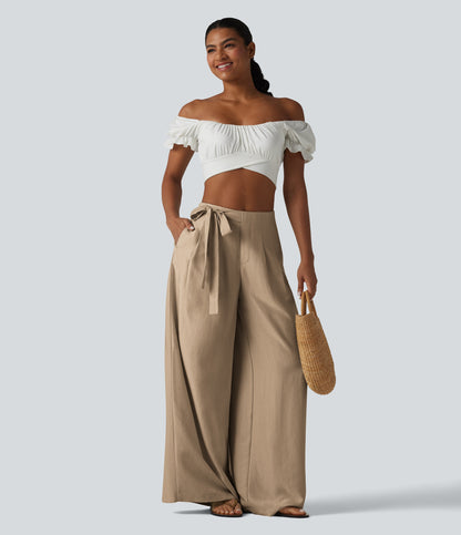 Pantalón Wide Leg "Suede Wrap"
