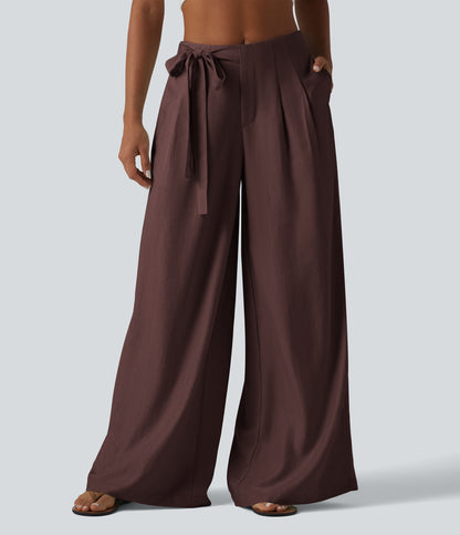 Pantalón Wide Leg "Suede Wrap"