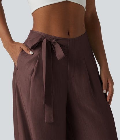 Pantalón Wide Leg "Suede Wrap"