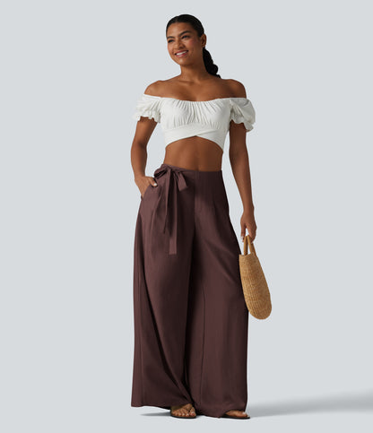 Pantalón Wide Leg "Suede Wrap"