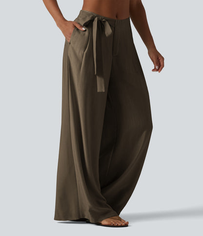 Pantalón Wide Leg "Suede Wrap"