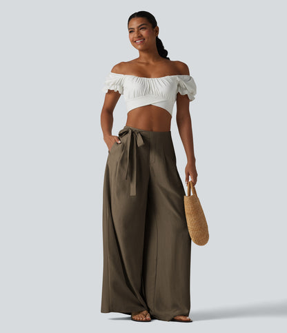 Pantalón Wide Leg "Suede Wrap"